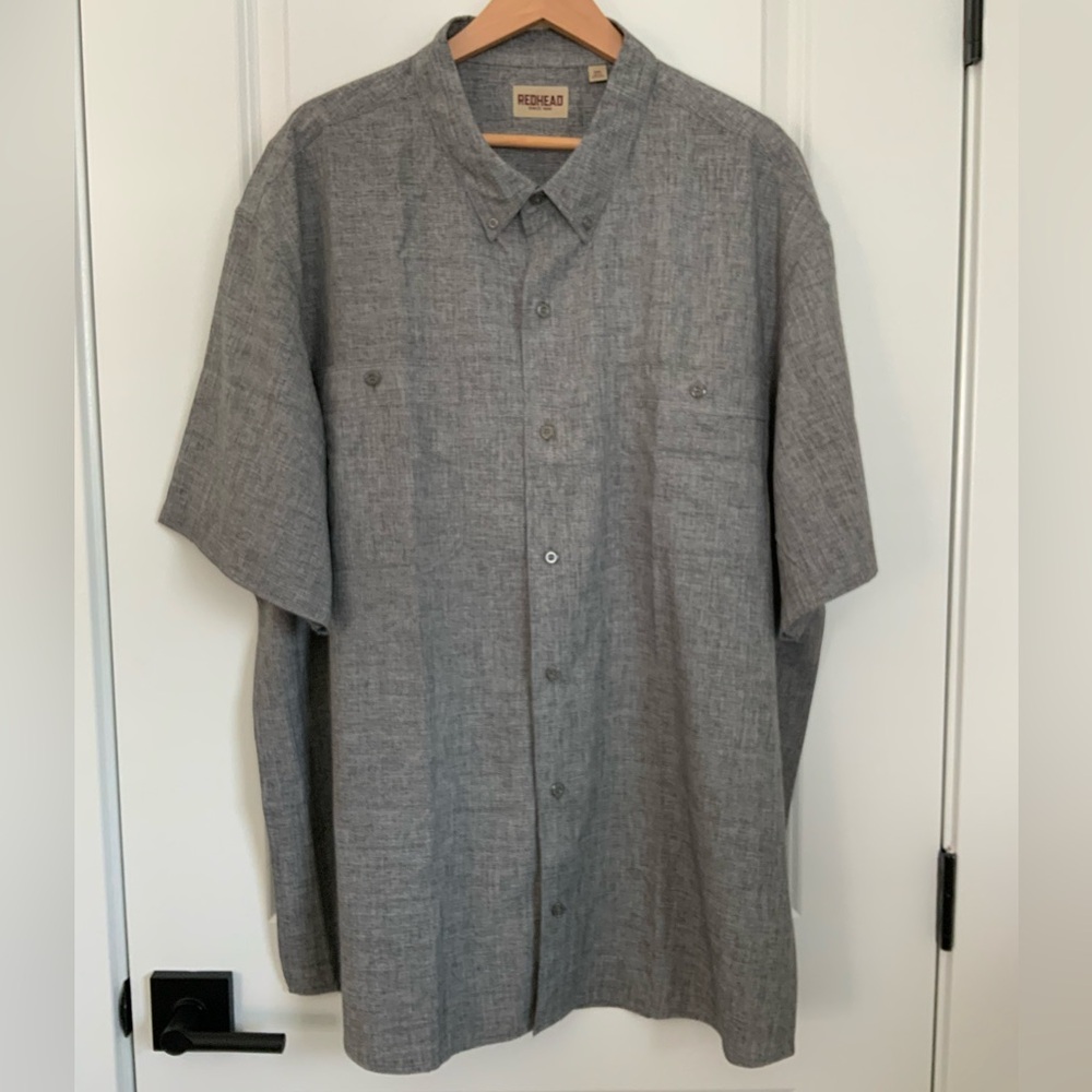 RedHead 3XL Short Sleeve Button-Up Shirt Gray Casual Outdoor